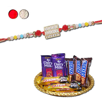"RAKHIS -AD 4550 A (Single Rakhi),Choco Thali - Code RC07 - Click here to View more details about this Product